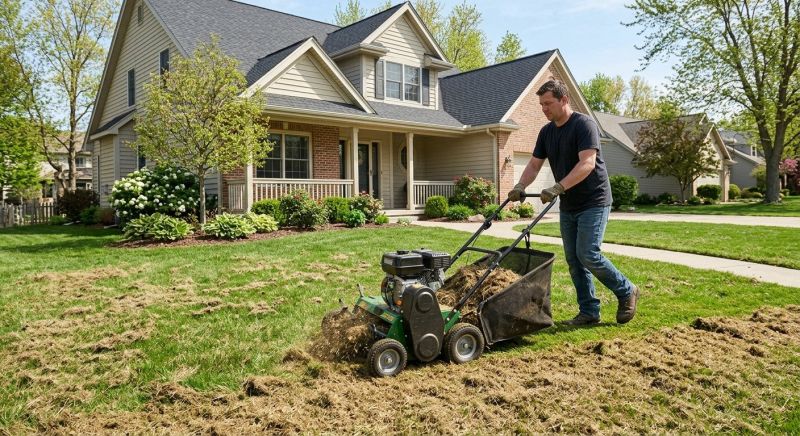 Front Yard Dethatching Service