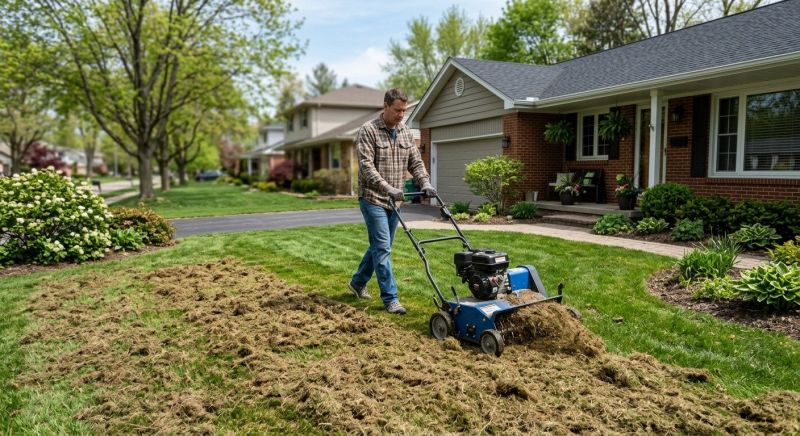 Front Yard Dethatching